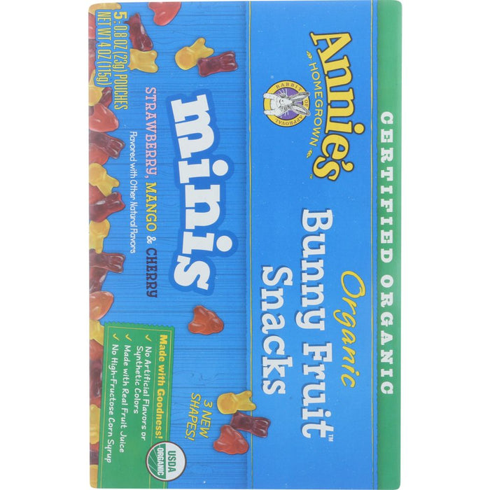 ANNIES HOMEGROWN: Organic Minis Bunny Fruit Snacks, 4 oz