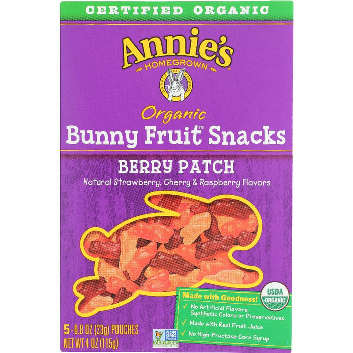 ANNIE'S HOMEGROWN: Organic Bunny Fruit Snacks Berry Patch, 4 oz