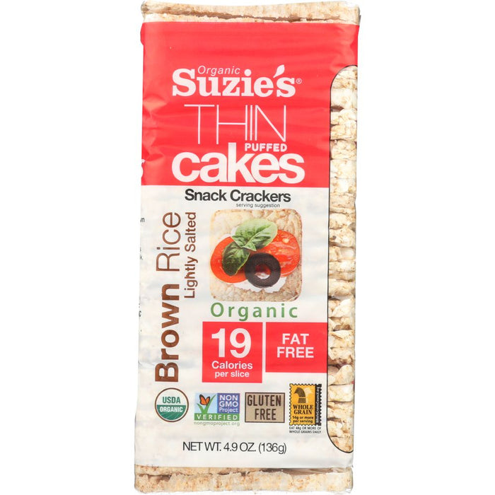 SUZIES: Brown Rice Lightly Salted Thin Puffed Cakes, 4.9 oz