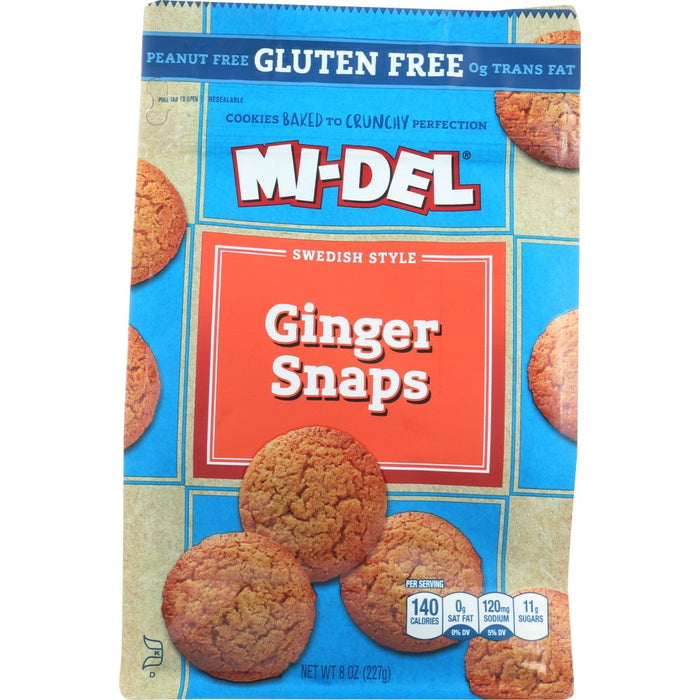 MI-DEL: Cookies Gluten Free Ginger Snaps, 8 oz
