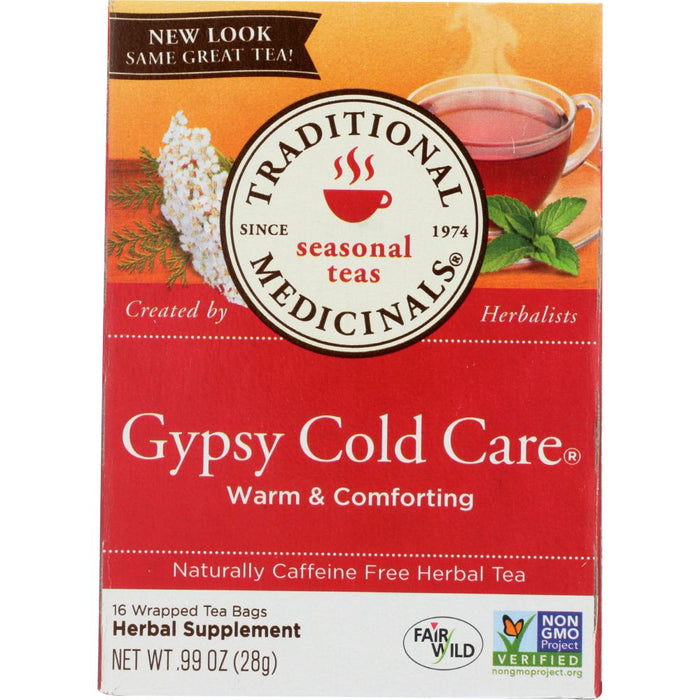 TRADITIONAL MEDICINALS: Gypsy Cold Care Herbal Tea 16 Tea Bags, 0.99 oz