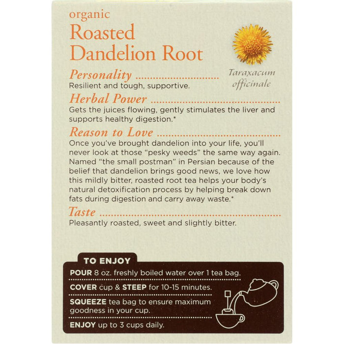 TRADITIONAL MEDICINALS: Organic Roasted Dandelion Root Herbal Tea 16 Tea Bags, 0.85 oz