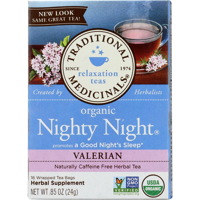 TRADITIONAL MEDICINALS: Relaxation Teas Organic Nighty Night Valerian Caffeine Free 16 Tea Bags, 0.85 oz