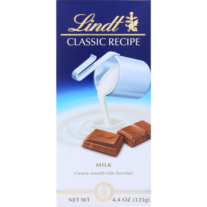 LINDT: Classic Recipe Milk Chocolate Bar, 4.4 Ooz