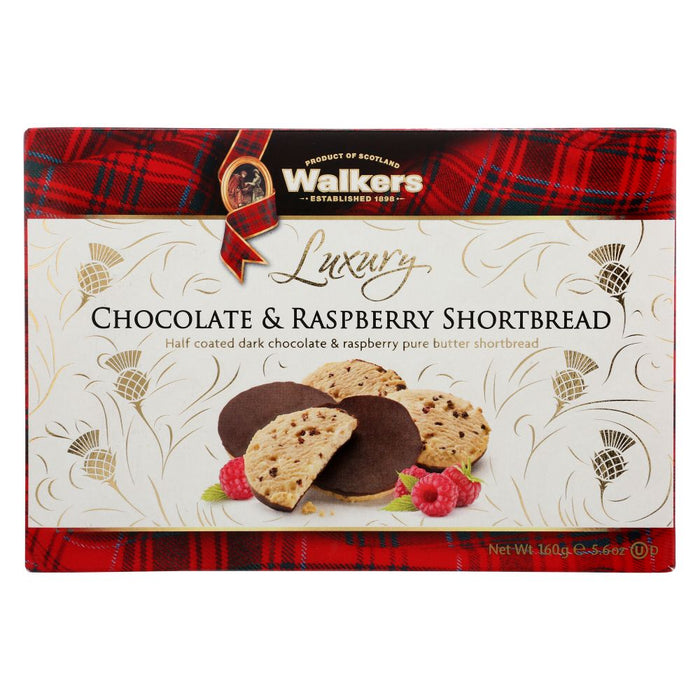 WALKERS: Cookie Shortbread Raspberry Chocolate, 5.6 oz