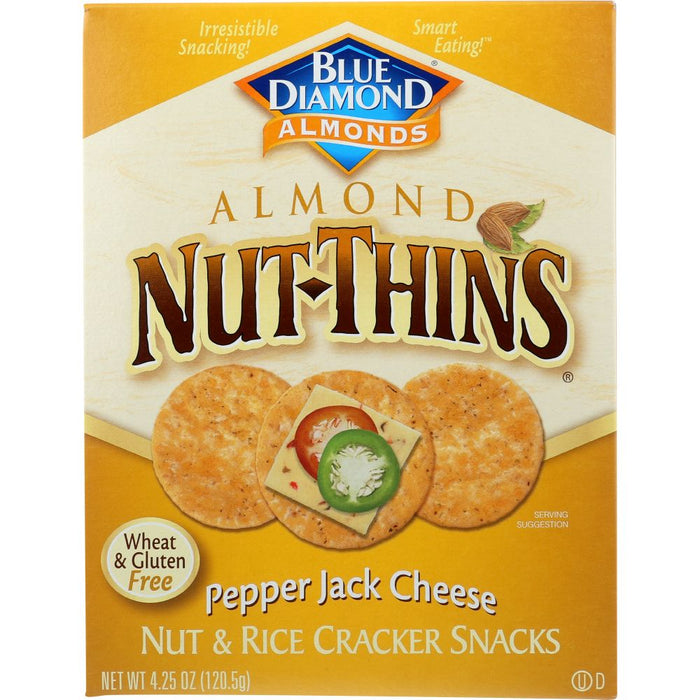 BLUE DIAMOND: Almond Nut-Thins Cracker Snacks Pepper Jack Cheese, 4.25 oz