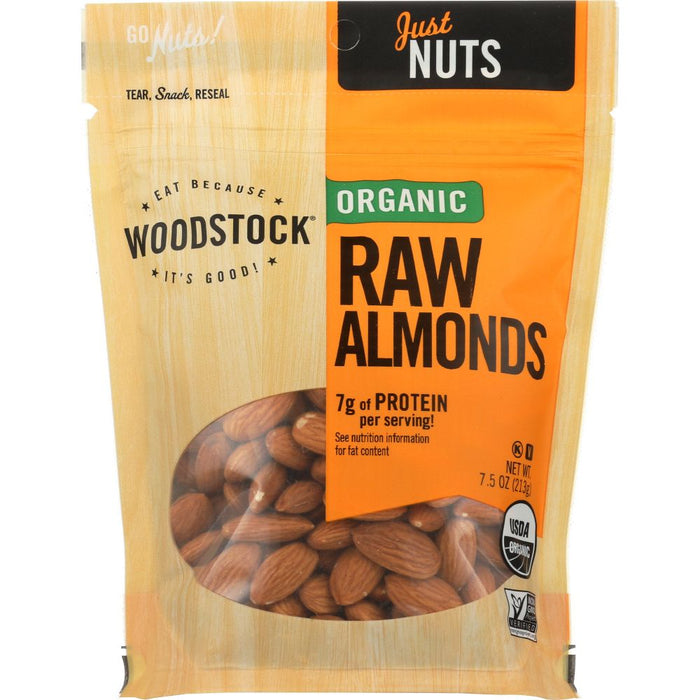 WOODSTOCK: Almonds Raw Organic, 7.5 oz