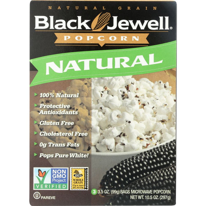 BLACK JEWELL: Microwave Popcorn Natural 3 Bags, 10.5 oz