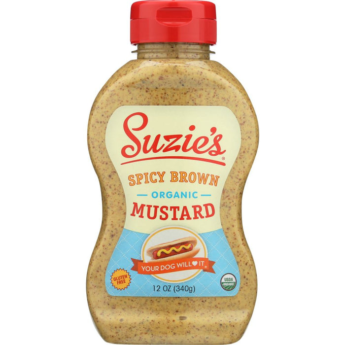 SUZIE'S: Mustard Brown Spicy Organic, 12 oz