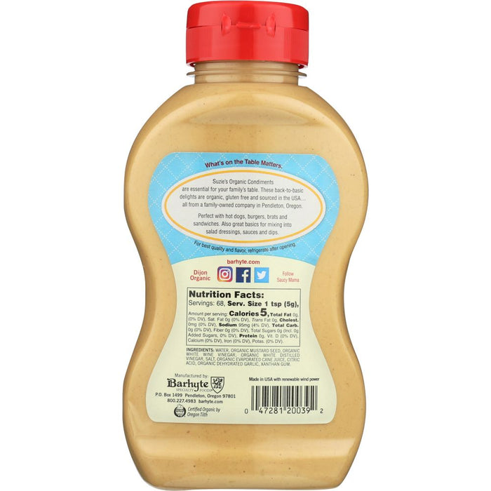 SUZIE'S: Organic Dijon Mustard, 12 oz