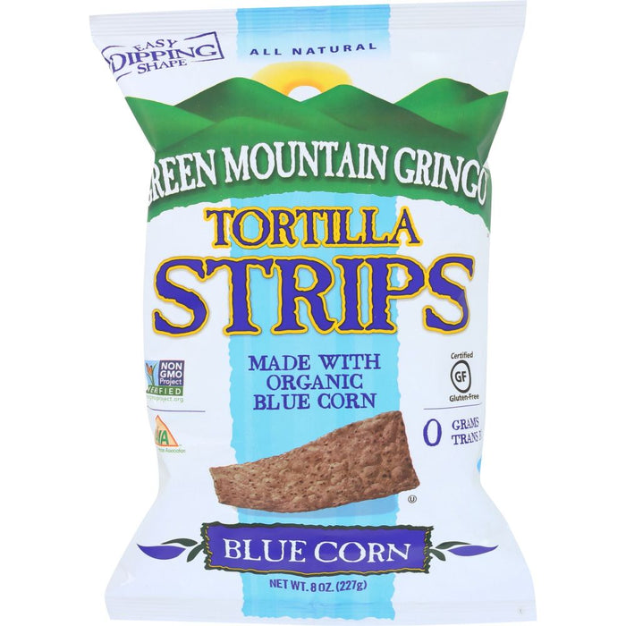GREEN MOUNTAIN GRINGO: Organic Blue Corn Tortilla Strips, 8 oz