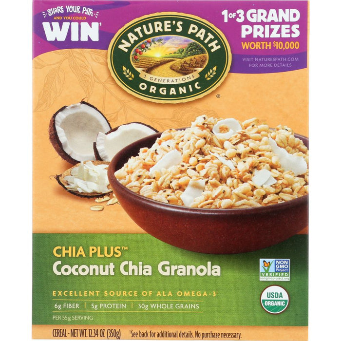 NATURE'S PATH: Organic Chia Plus Coconut Chia Granola Cereal, 12.34 oz