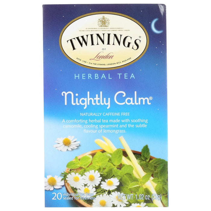 TWININGS: Herbal Tea Bedtime Blend Naturally Caffeine Free 20 bag, 1.02 oz