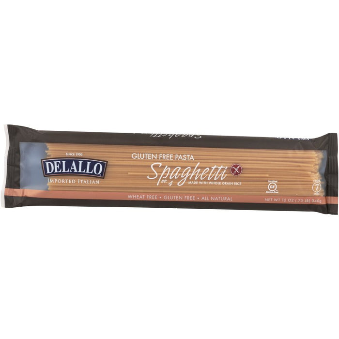DELALLO: Gluten-Free Pasta Whole Grain Rice Spaghetti, 12 oz