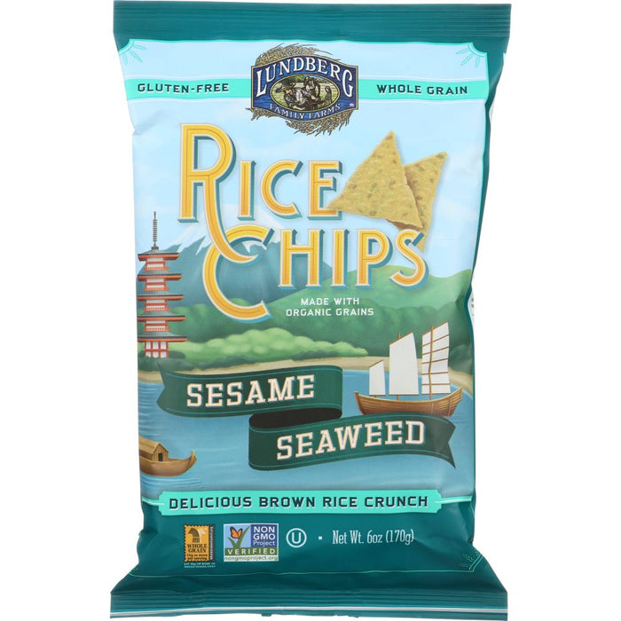 LUNDBERG: Rice Chips Sesame and Seaweed, 6 oz