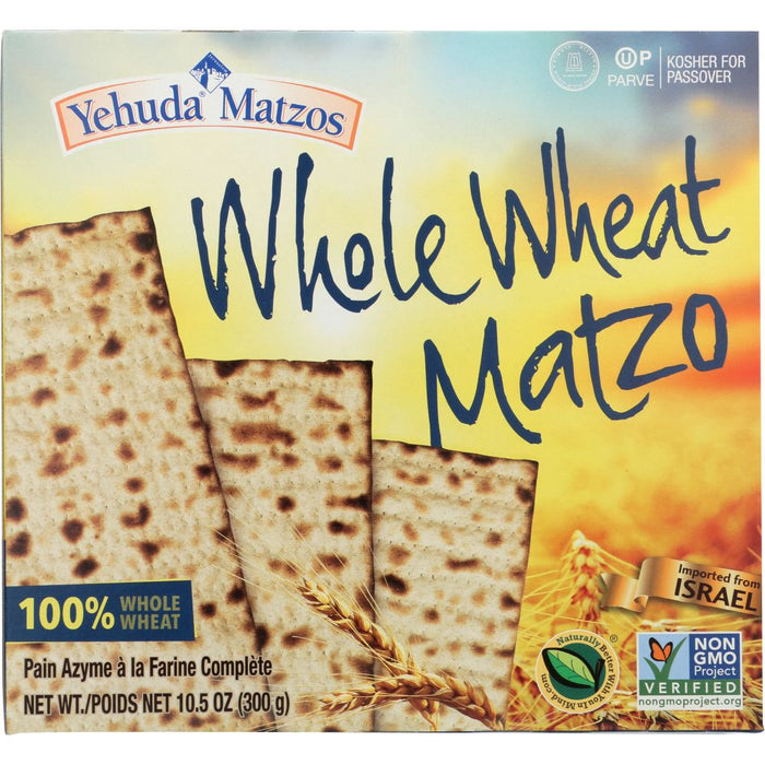 YEHUDA MATZOS: Whole Wheat Matzo, 10.50 oz