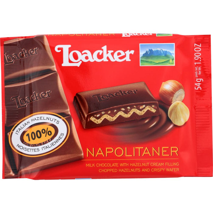 LOACKER: Chocolate Napolitaner Bar 54g, 1.90 oz