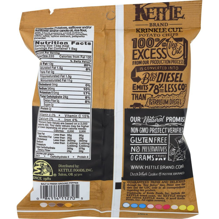 KETTLE BRAND: Krinkle Cut Salt & Fresh Ground Pepper, 1.5 Oz