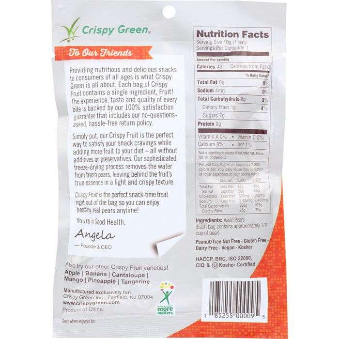 CRISPY GREEN: Crispy Fruit Freeze Dried Asian Pears, 0.36 oz