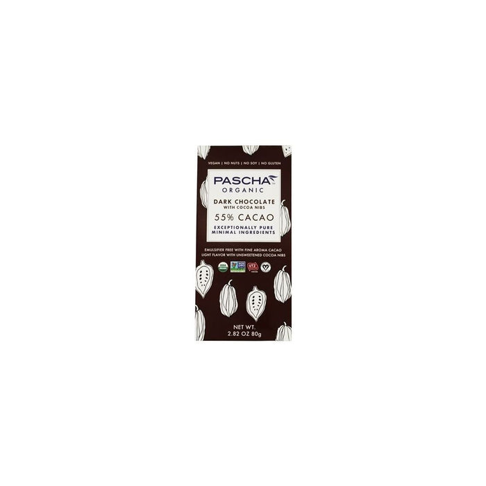 PASCHA: Cacao Dark Chocolate with Cacao Nibs, 2.82 oz