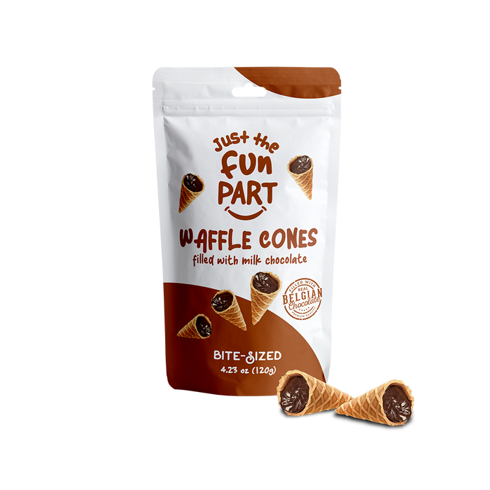 JUST THE FUN PART: Waffle Cone Mini Mlk Choc, 4.23 oz