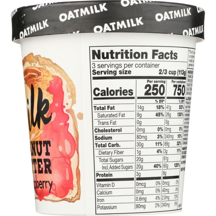 SO DELICIOUS: Oatmilk Peanut Butter and Raspberry, 16 oz