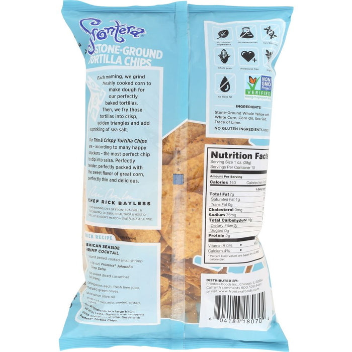 FRONTERA: Thin and Crispy Stone-Ground Tortilla Chips, 10 oz