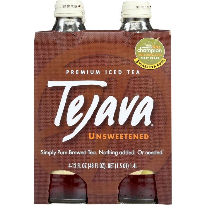 TEJAVA: Premium Iced Tea 12 oz bottles 4 counts, 48 oz