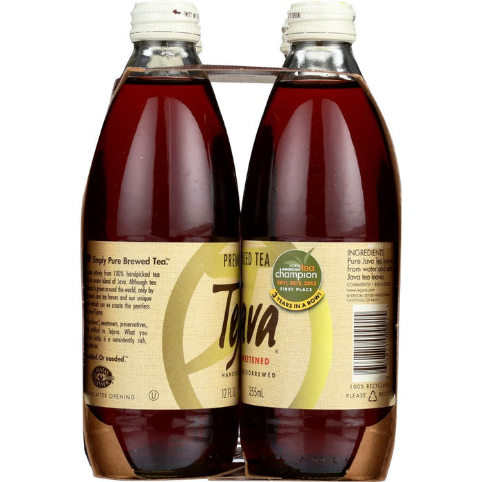 TEJAVA: Premium Iced Tea 12 oz bottles 4 counts, 48 oz
