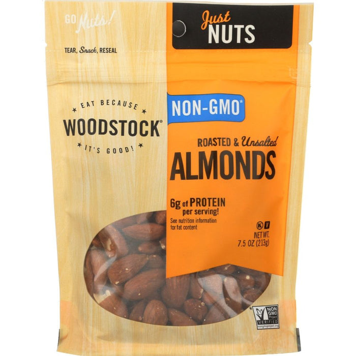 WOODSTOCK: Almonds Rstd Unsltd, 7.5 oz