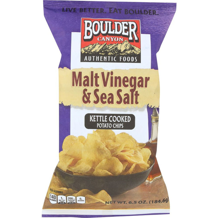 BOULDER CANYON: Malt Vinegar & Sea Salt Kettle Chips, 6.5 oz