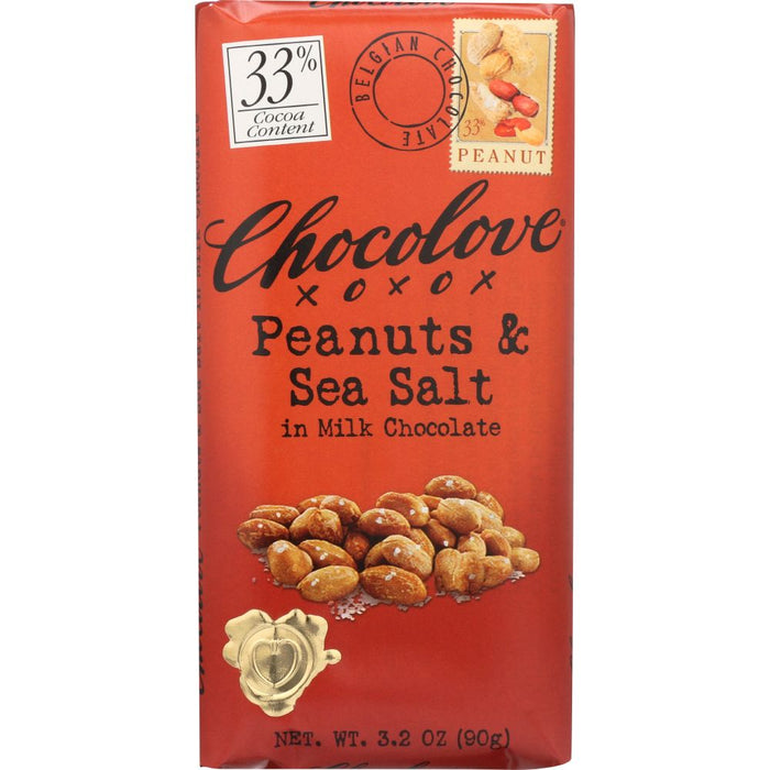 CHOCOLOVE: Peanuts & Sea Salt in Milk Chocolate, 3.2 oz