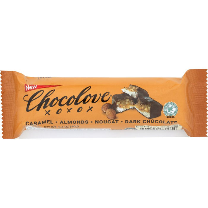 CHOCOLOVE: Chocolate Bar Dark Caramel Almond, 1.4 oz