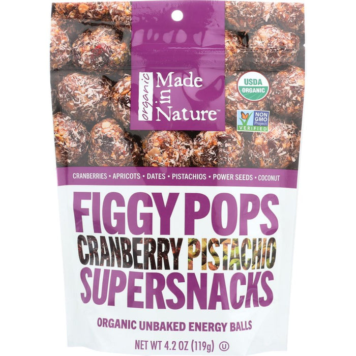 MADE IN NATURE: Cranberry Pistachio Figgy Pops, 4.2 oz