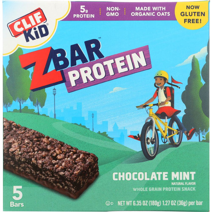 CLIF KID: ZBar Protein Chocolate Mint 5 Count, 6.35 oz
