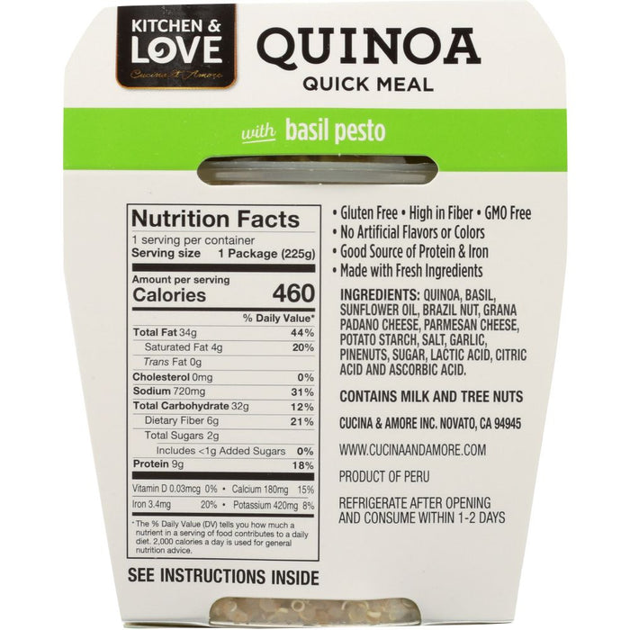 CUCINA & AMORE: Quinoa Meal Basil Pesto, 7.9 oz