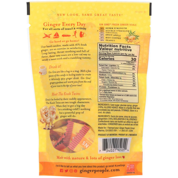 GINGER PEOPLE: Double Strength Hard Ginger Candy Bag, 3 oz