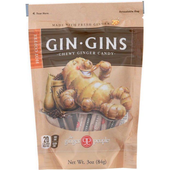 GINGER PEOPLE: Hot Chewy Coffee Ginger Candy, 3 oz