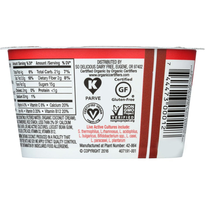 SO DELICIOUS: Coconutmilk Yogurt Alternative Strawberry, 5.30 oz