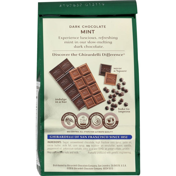 GHIRARDELLI: Dark Chocolate Squares White Mint, 5.32 oz