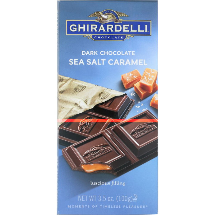 GHIRARDELLI: Chocolate Bar Dark Sea Salt Caramel, 3.5 oz