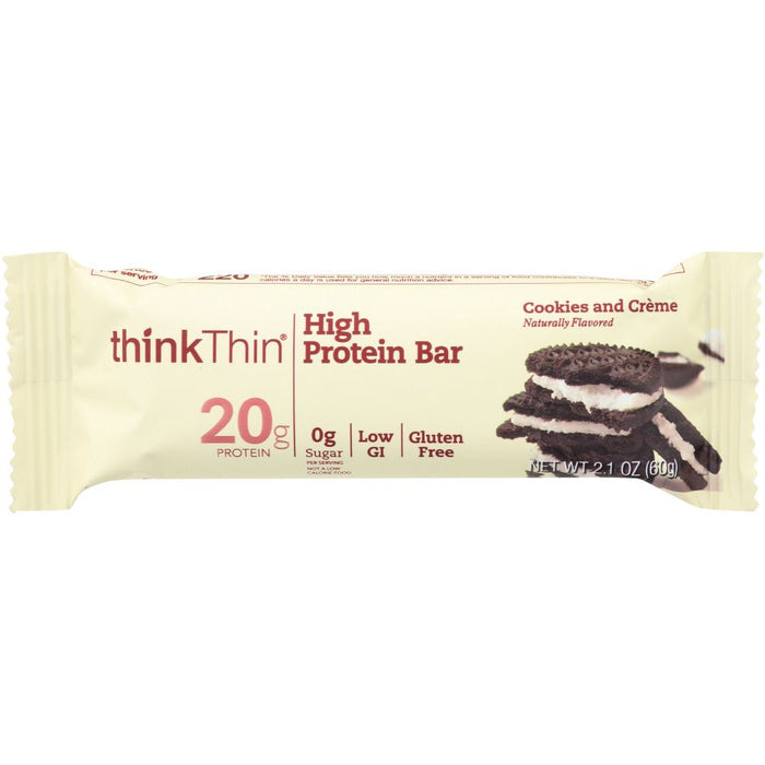 THINKTHIN: High Protein Bar Cookies and Creme, 2.1 oz