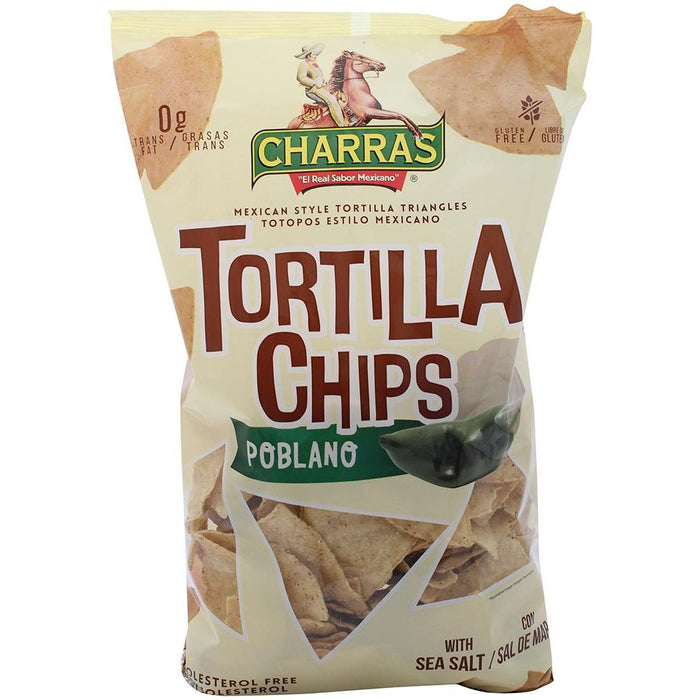 CHARRAS: Poblano Tortilla Chips, 12 oz