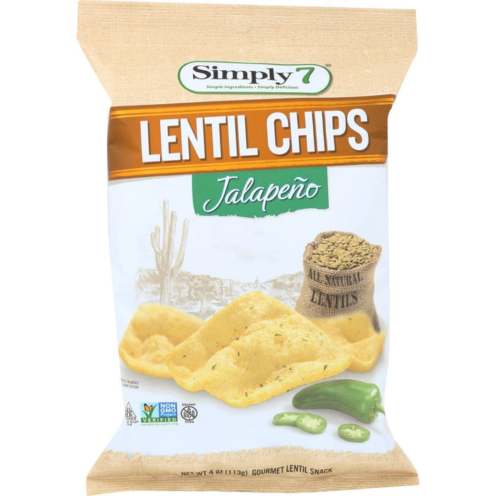SIMPLY 7: Lentil Chips Jalapeño Naturally Spicy, 4 oz