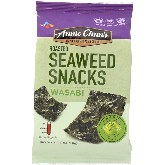 Annie Chun's Wasabi Roasted Seaweed Snacks Hot, 0.35 Oz
