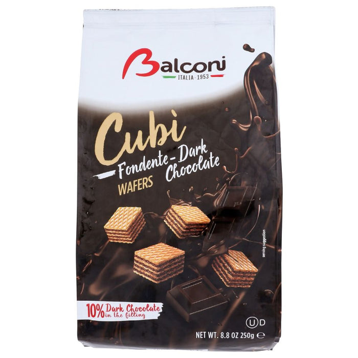BALCONI: Wafer Cubi Dark Chocolate, 250 gm