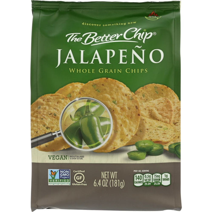 THE BETTER CHIP: Jalapeno Whole Grain Chips, 6.4 oz