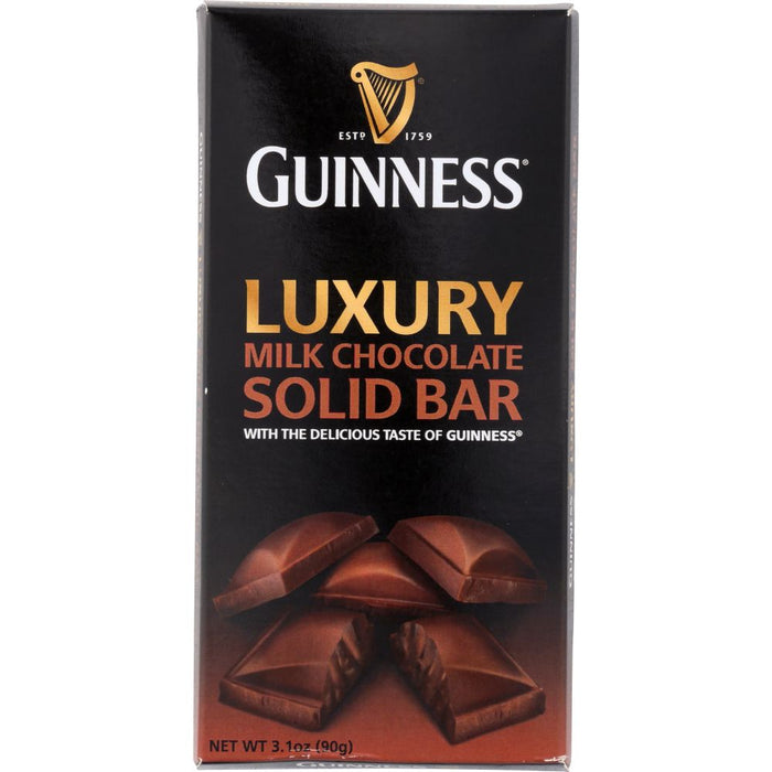 GUINNESS: Luxury Milk Chocolate Solid Bar, 3.17 oz