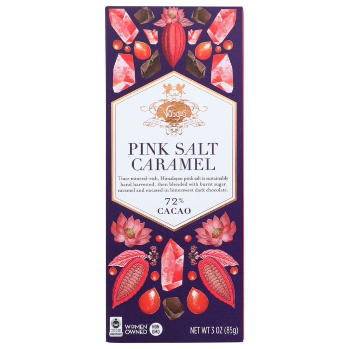 VOSGES HAUT: Pink Himalayan Crystal Salt Caramel Chocolate Bar, 3 0z