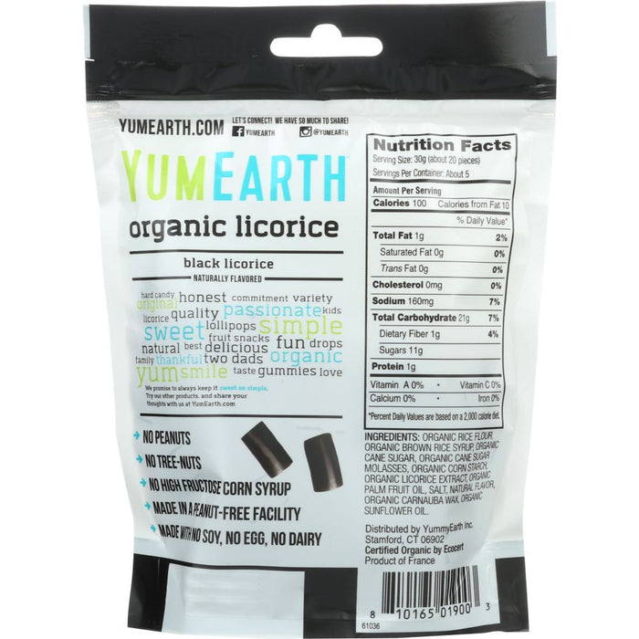 YUMMYEARTH: Licorice Black Gluten Free Organic, 5 oz